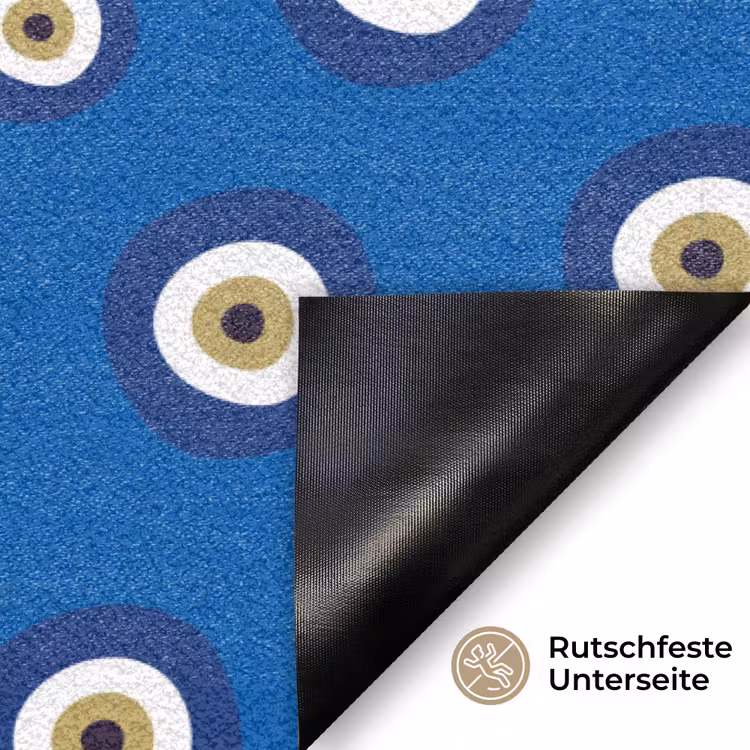 Griekse Boze Oog - Patroon - Blauw Deurmat klein -antislip_DE