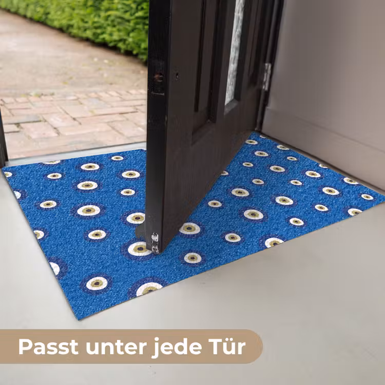 Griekse Boze Oog - Patroon - Blauw Deurmat klein -USP_DE