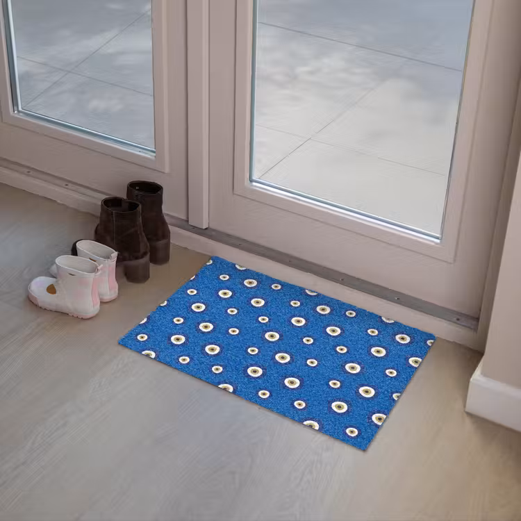 Griekse Boze Oog - Patroon - Blauw Deurmat klein -sfeer3