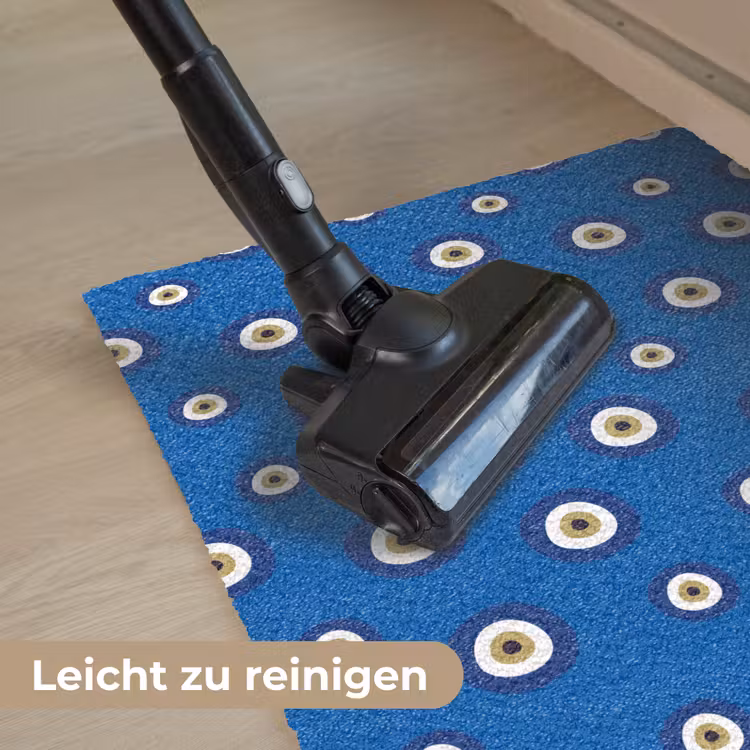 Griekse Boze Oog - Patroon - Blauw Deurmat klein -reinigen_DE
