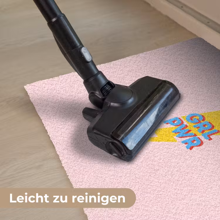 Grl pwr - Bliksem - Roze Deurmat klein -reinigen_DE