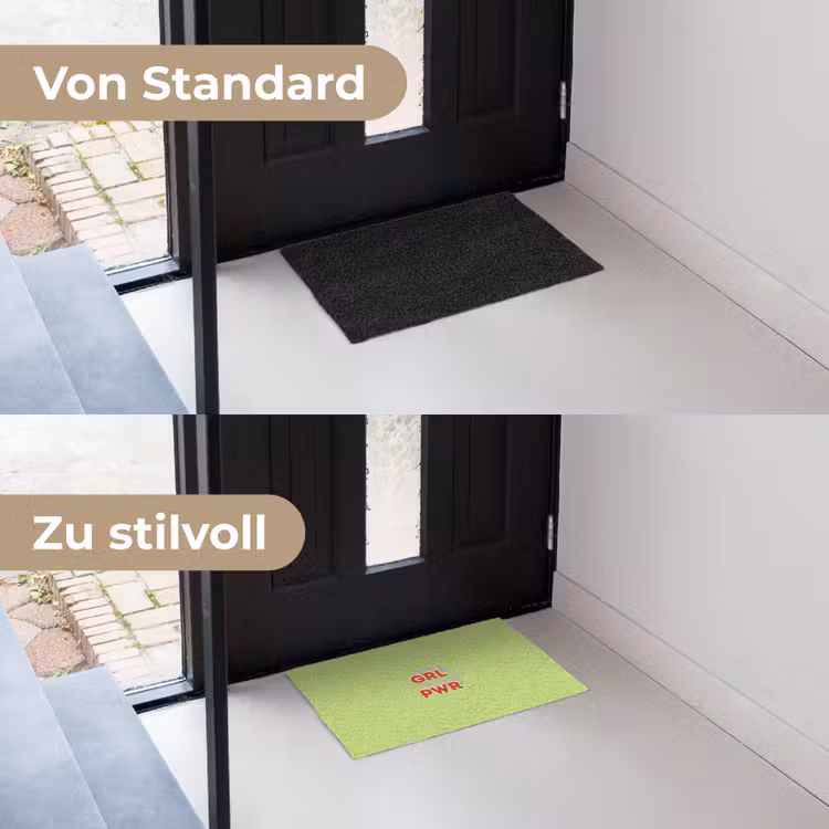 Grl pwr - Groen - Rood - 3D Deurmat klein -voor-na_DE