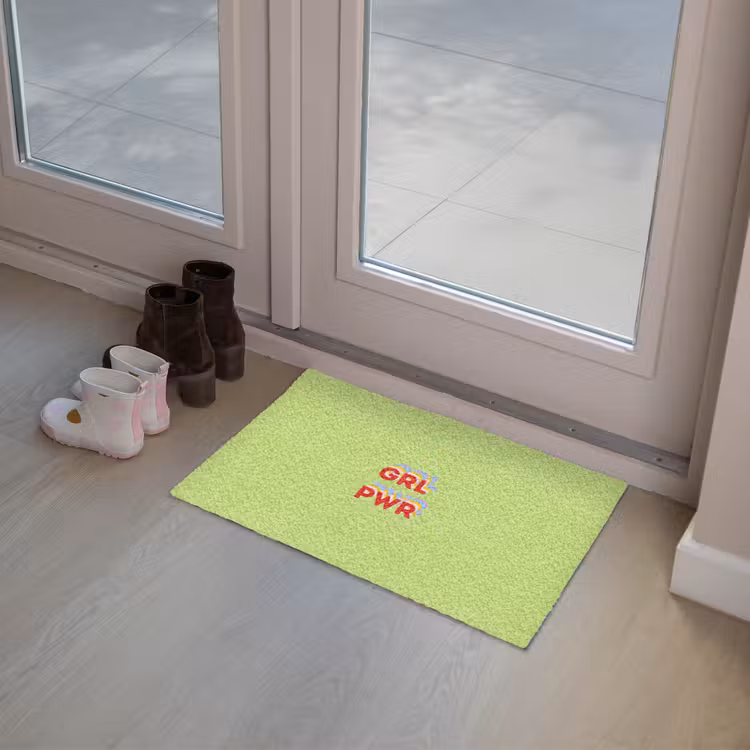 Grl pwr - Groen - Rood - 3D Deurmat klein -sfeer3