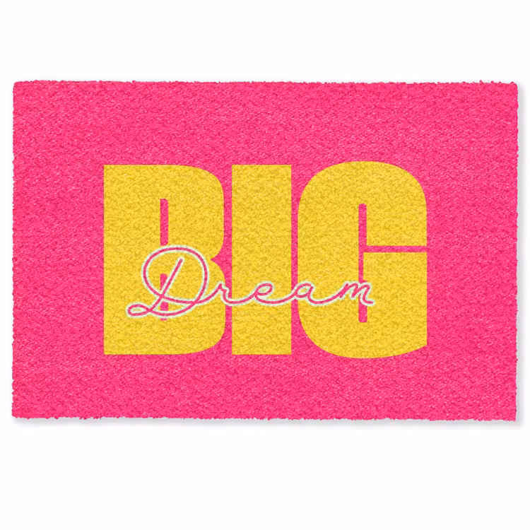 Dream big - Roze - Geel - Minimalistisch Deurmat klein -zkaufland3d