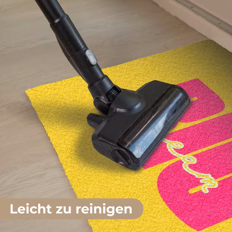 Dream big - Geel - Roze Deurmat klein -reinigen_DE