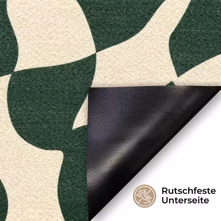 Groen - Organische vlakken - Crème Deurmat klein 898 -antislip_DE