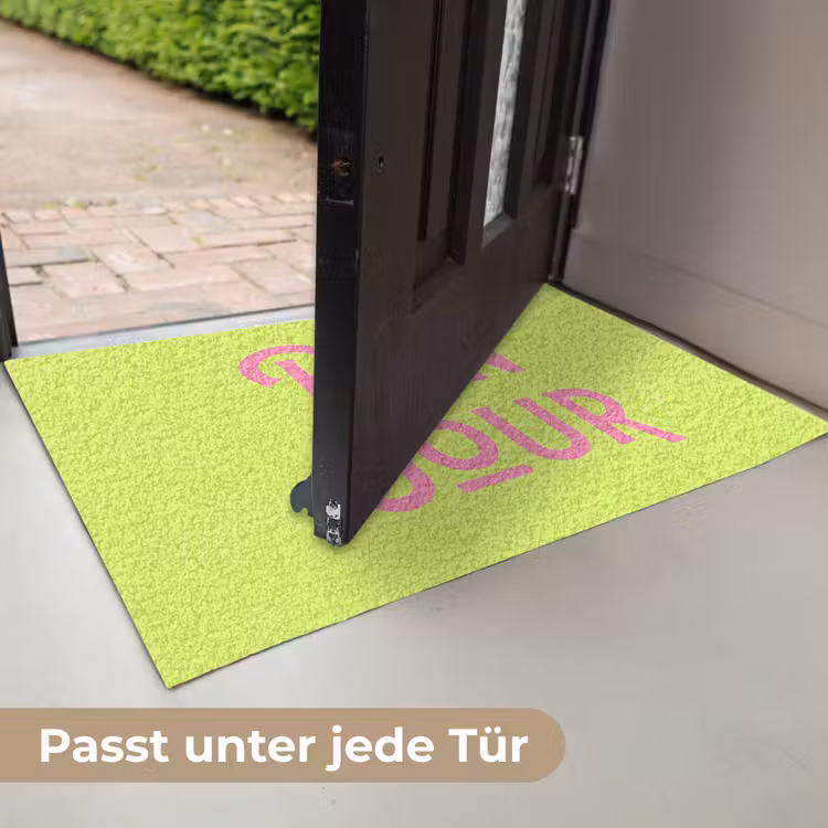 Groen - Roze bonjour - art-deco Deurmat klein -USP_DE