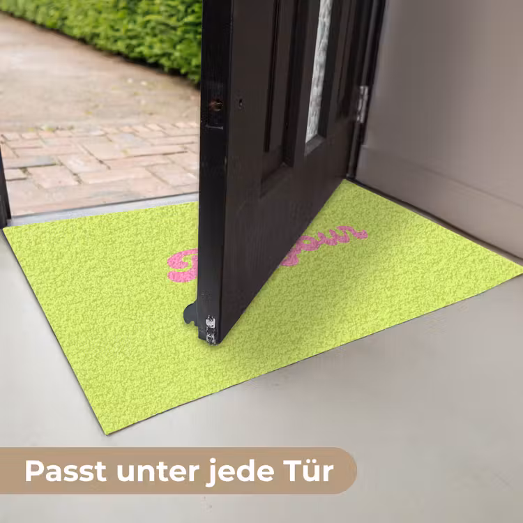 Groen - Roze bonjour - Retro Deurmat klein -USP_DE