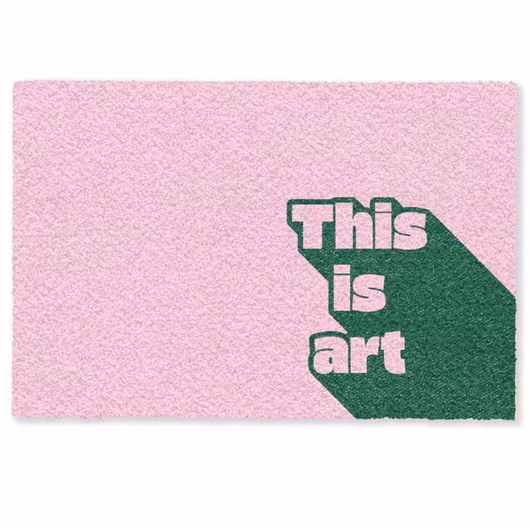 Groen - Teskt - This is art - Roze Deurmat klein -zkaufland3d