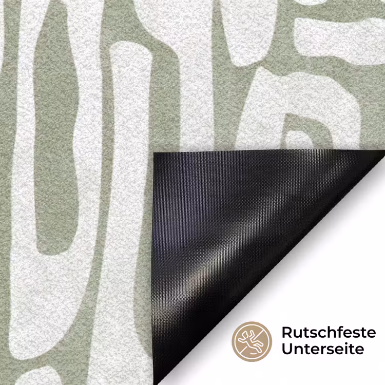Groen - Wit - Kronkelen Deurmat klein 898 -antislip_DE