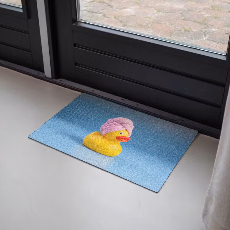 Badeend - Handdoek - Blauw Deurmat klein -sfeer2