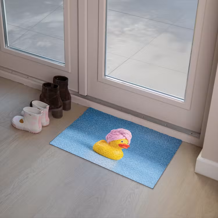 Badeend - Handdoek - Blauw Deurmat klein -sfeer3