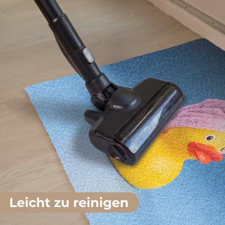 Badeend - Handdoek - Blauw Deurmat klein -reinigen_DE