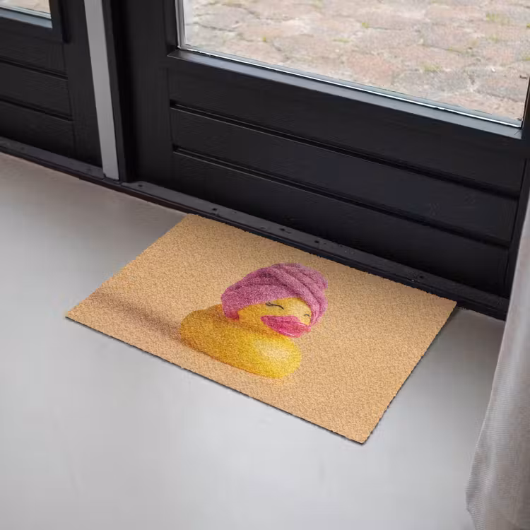 Badeend - Handdoek - Kleurrijk Deurmat klein -sfeer2