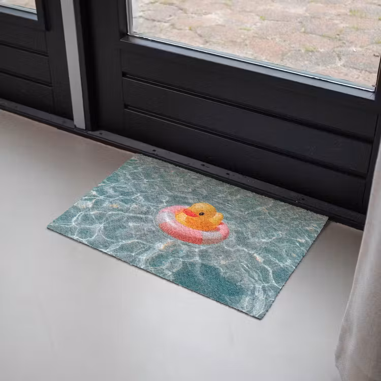 Badeend - Zwemband - Geel Deurmat klein -sfeer2