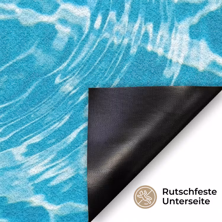 Badeend - Dobberen - Blauw Deurmat klein -antislip_DE