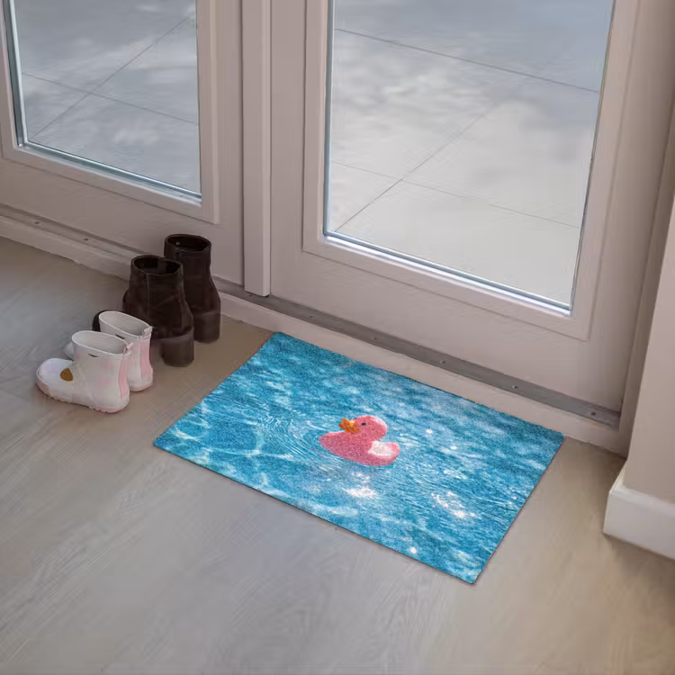 Badeend - Dobberend - Roze Deurmat klein -sfeer3