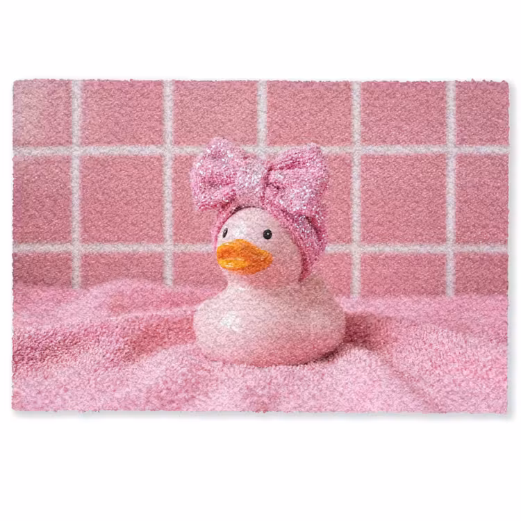 Badeend -Strik - Roze Deurmat klein -zkaufland3d