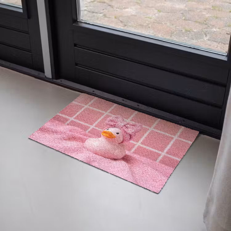 Badeend -Strik - Roze Deurmat klein -sfeer2