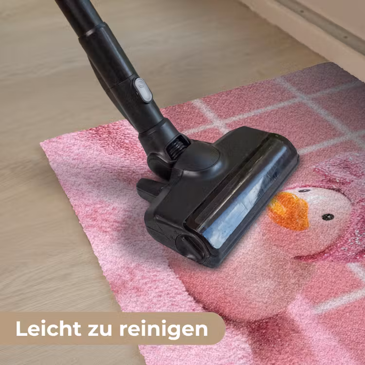 Badeend -Strik - Roze Deurmat klein -reinigen_DE