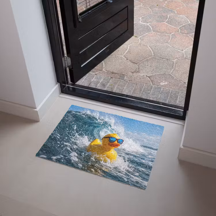 Badeend - Stoer - Golven Deurmat klein -sfeer5