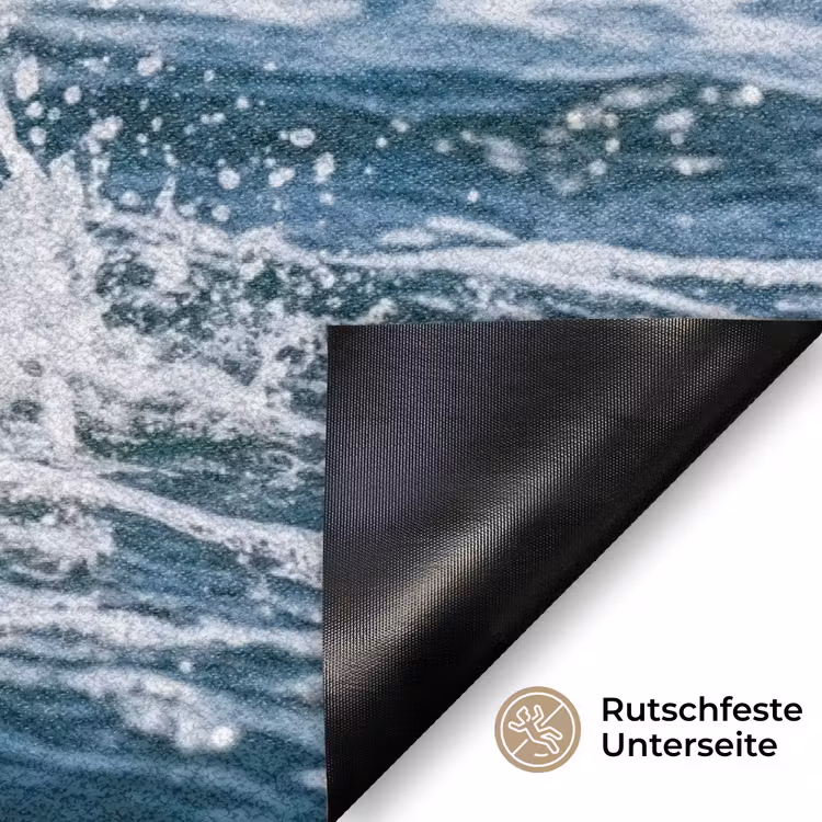 Badeend - Stoer - Golven Deurmat klein -antislip_DE
