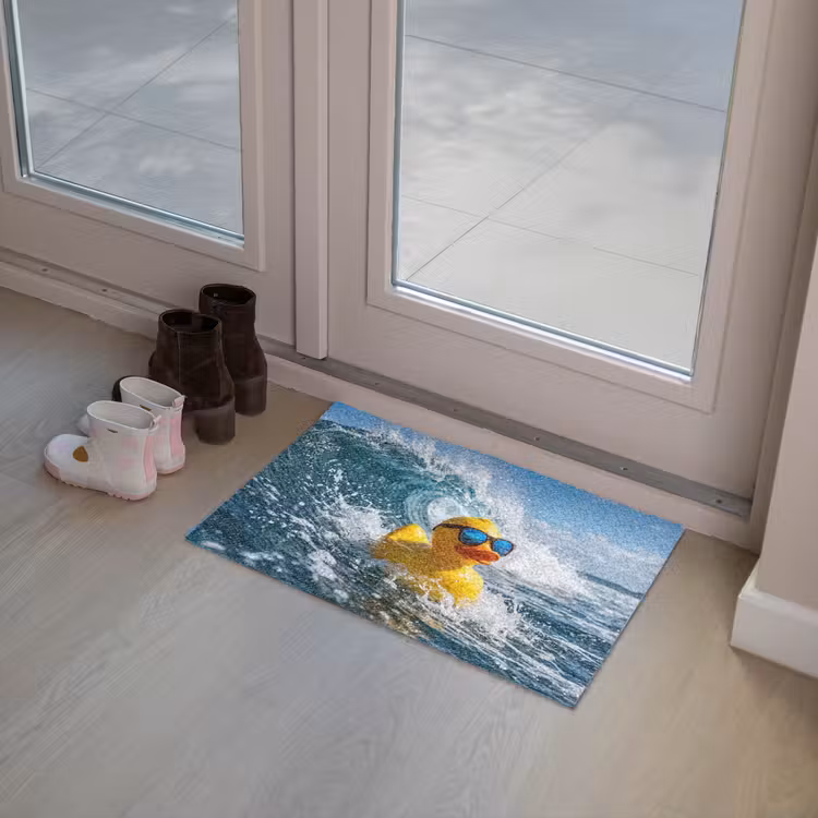 Badeend - Stoer - Golven Deurmat klein -sfeer3