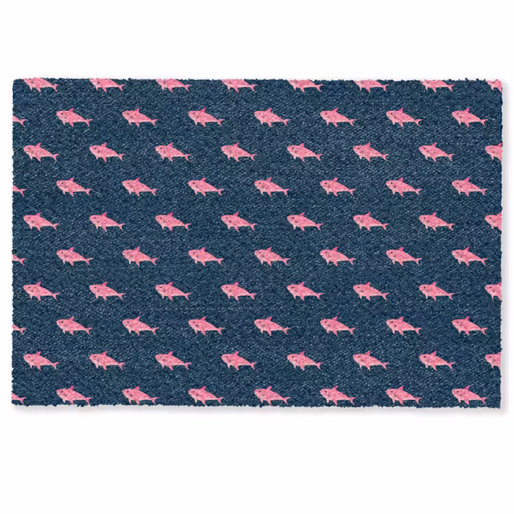 Haaien - Roze - Blauw - Zeedieren Deurmat klein -zkaufland3d