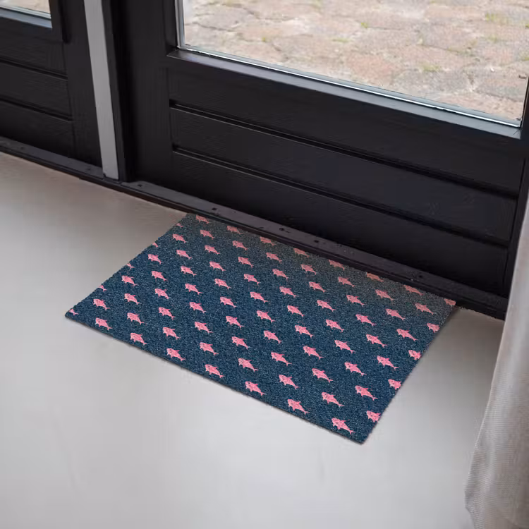 Haaien - Roze - Blauw - Zeedieren Deurmat klein -sfeer2