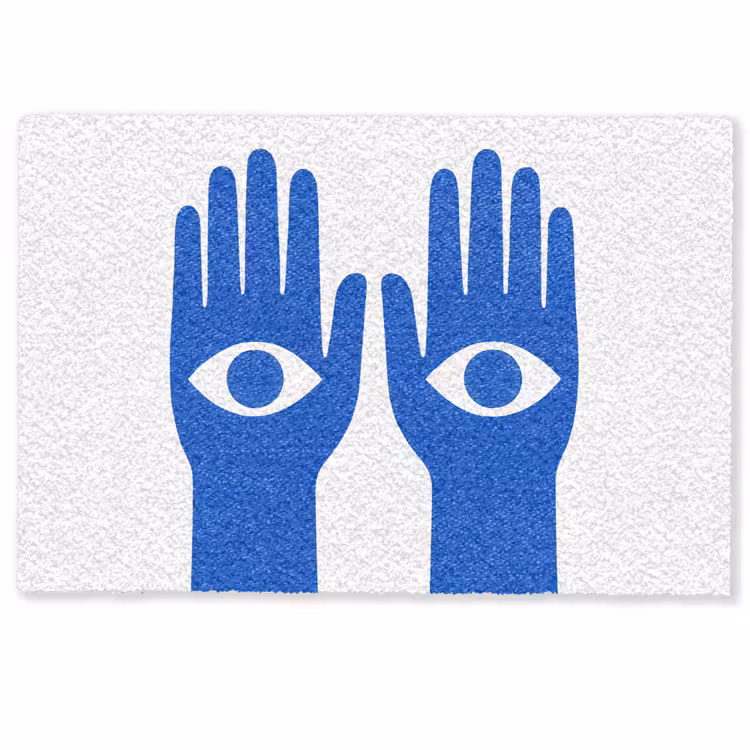 Handen - Twee - Ogen - Blauw Deurmat klein -zkaufland3d