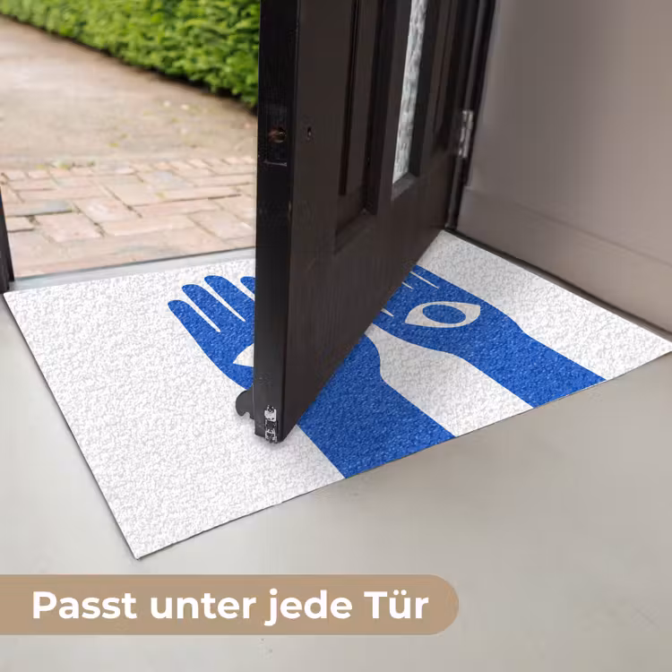 Handen - Twee - Ogen - Blauw Deurmat klein -USP_DE