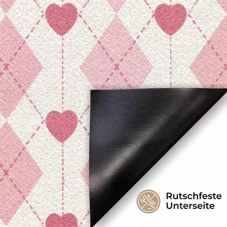 Ruiten - Klassiek - Roze - Wit Deurmat klein 898 -antislip_DE