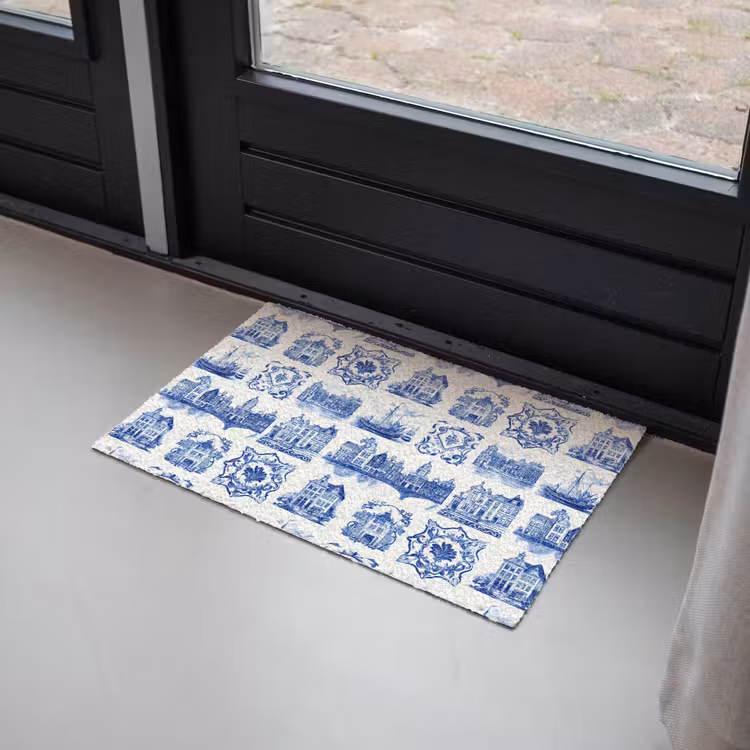 Huizen - Schepen - Blauw Deurmat klein 898 -sfeer2