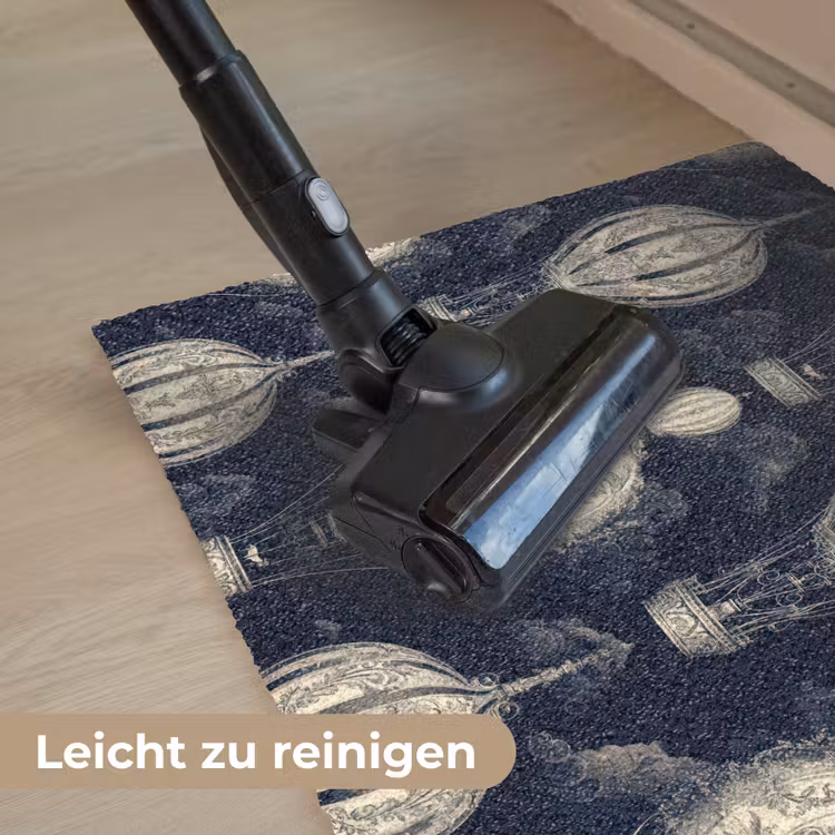 Luchtballonnen - Wolken - Patroon - Donkerblauw Deurmat klein 898 -reinigen_DE