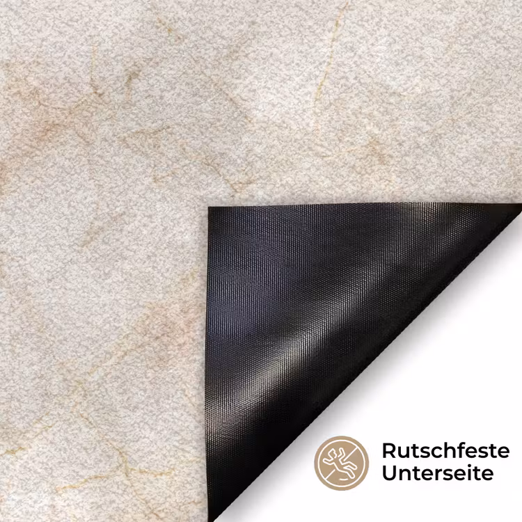 Lichtbeige - Goudbruine Nerven - Marmer Deurmat klein 898 -antislip_DE