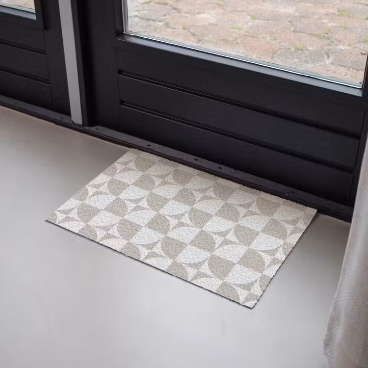 Lichtgrijs - Wit - Vierkant - Rond Deurmat klein 898 -sfeer2