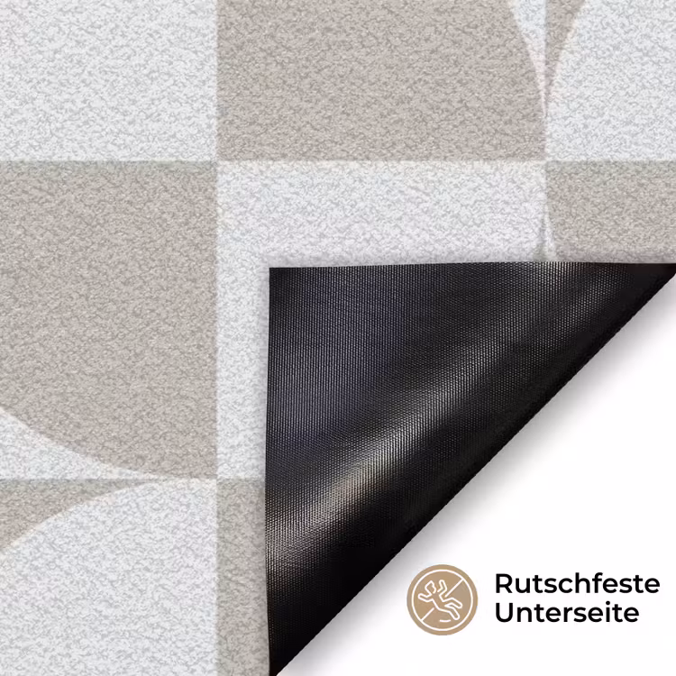 Lichtgrijs - Wit - Vierkant - Rond Deurmat klein 898 -antislip_DE