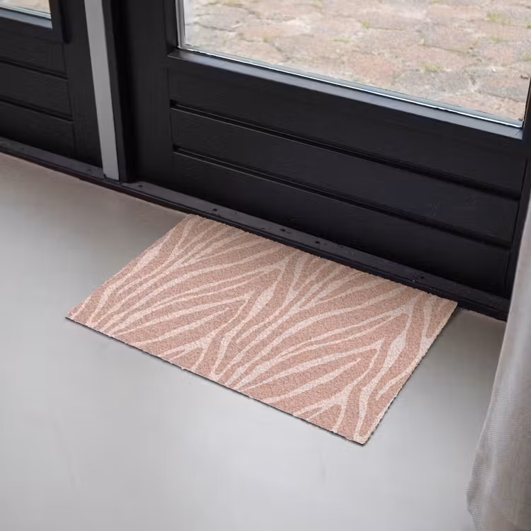 Lichtroze - Zebra - Patroon - Donkerroze Deurmat klein 898 -sfeer2