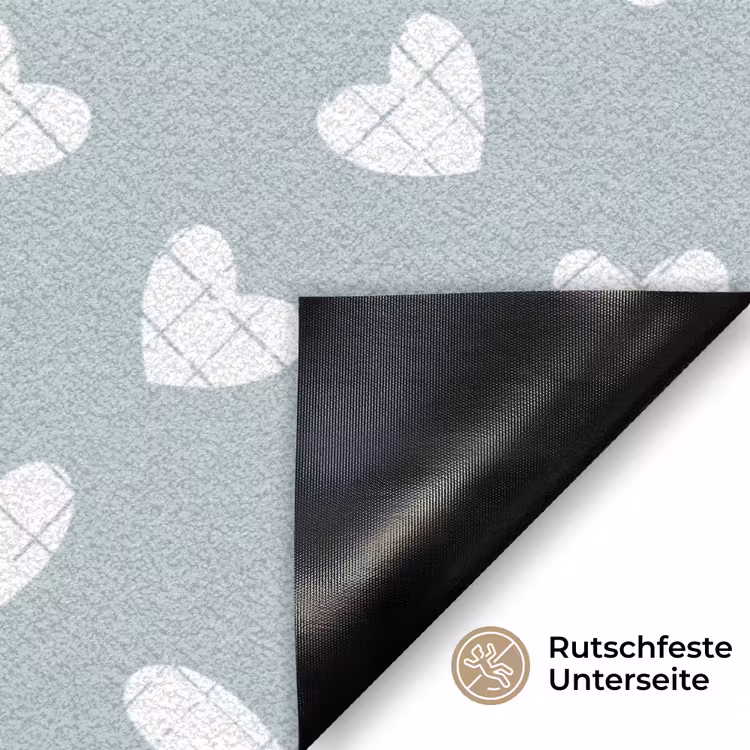 Hartjes - Blauw - Patroon - Strepen Deurmat klein 898 -antislip_DE