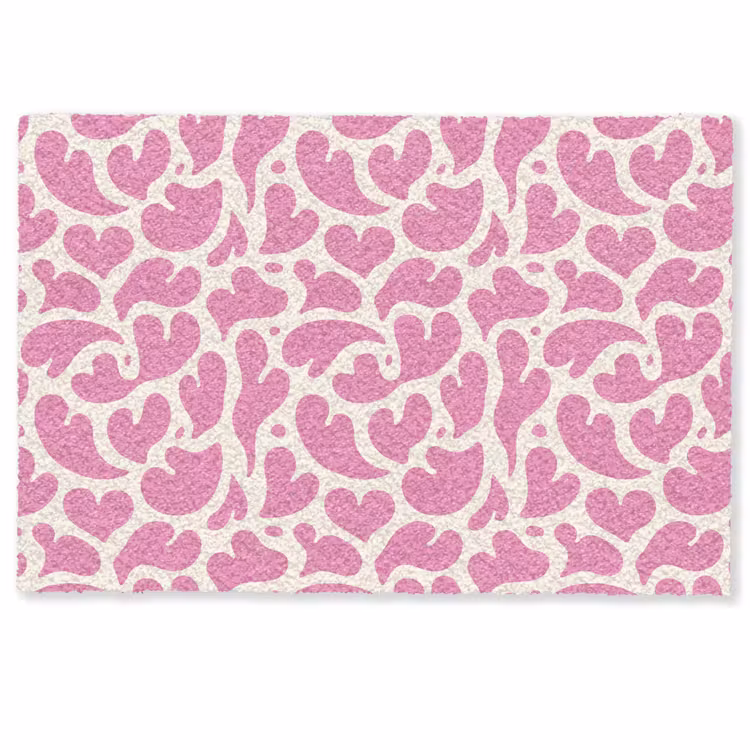 Hartjes - Print - Roze - Wit Deurmat klein -zkaufland3d
