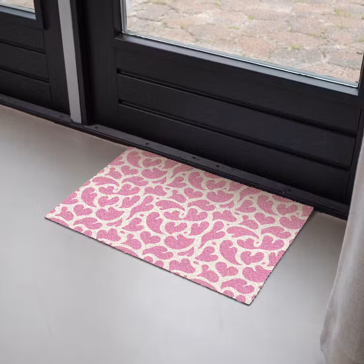 Hartjes - Print - Roze - Wit Deurmat klein -sfeer2
