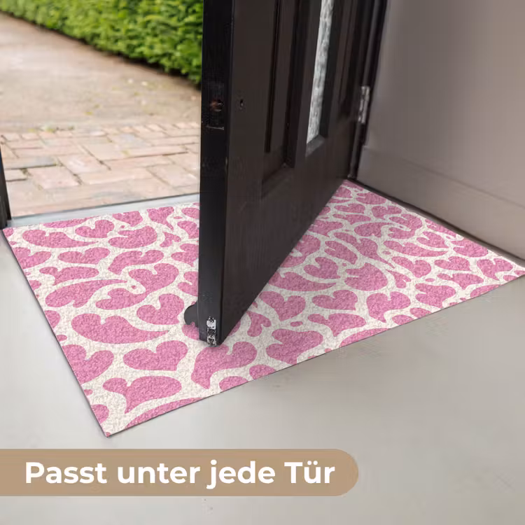 Hartjes - Print - Roze - Wit Deurmat klein -USP_DE