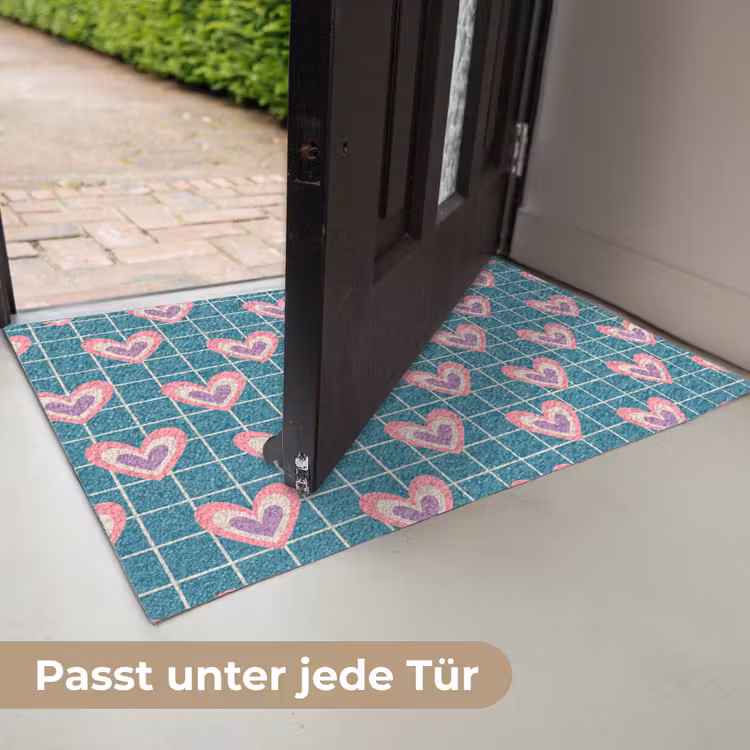 Hartjes - Raster - Patroon - Blauw Deurmat klein 898 -USP_DE
