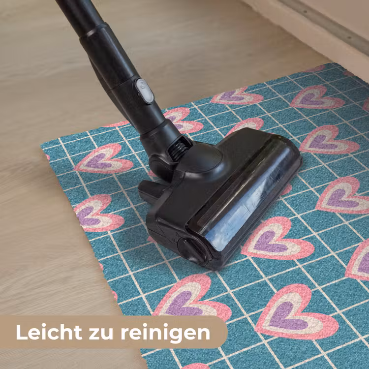 Hartjes - Raster - Patroon - Blauw Deurmat klein 898 -reinigen_DE
