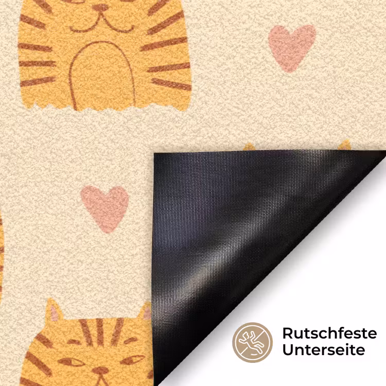 Hartjes - Katten - Strepen - Beige Deurmat klein 898 -antislip_DE