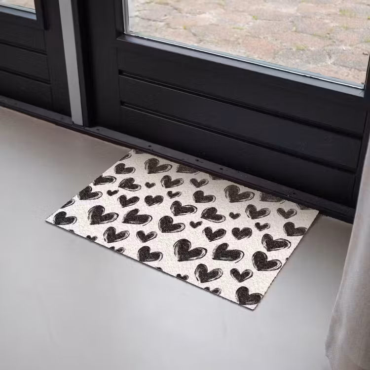 Hartjes - Patroon - Zwart Deurmat klein 898 -sfeer2
