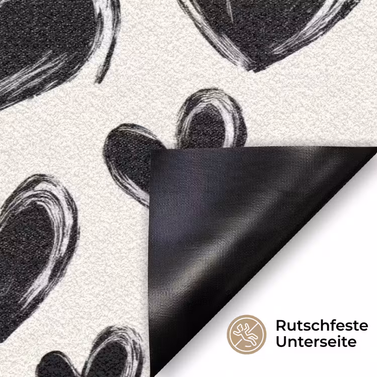 Hartjes - Patroon - Zwart Deurmat klein 898 -antislip_DE
