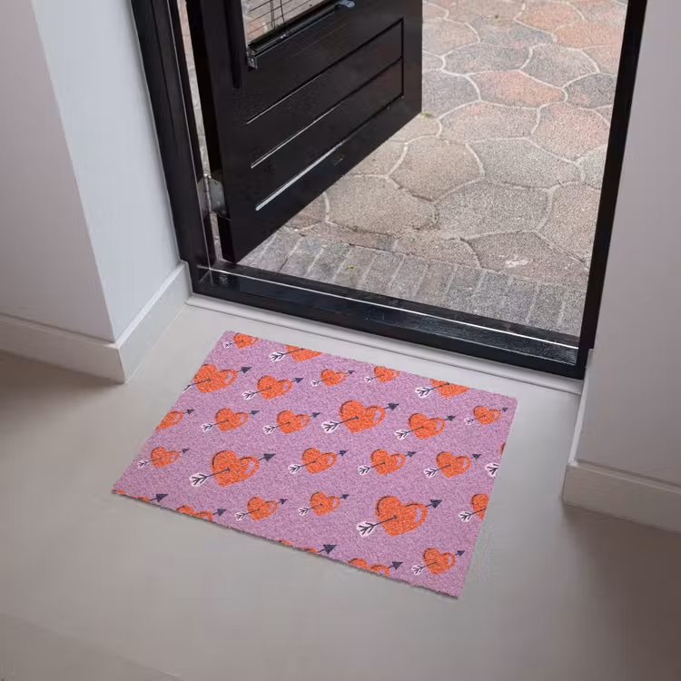 Hartjes - Rood - Paars - Print - Liefde Deurmat klein -sfeer5