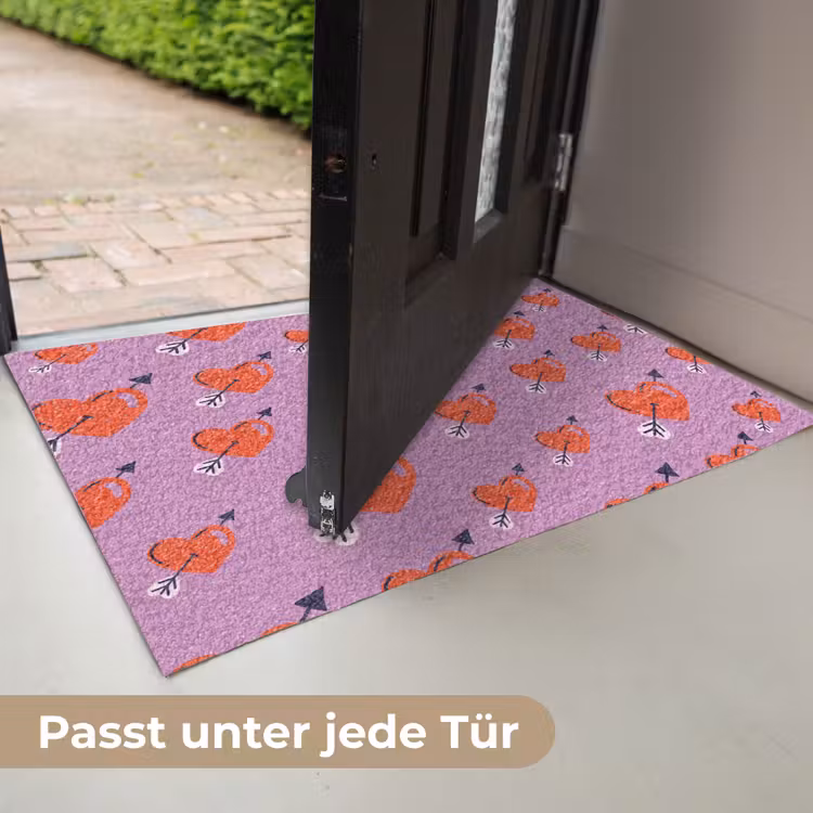 Hartjes - Rood - Paars - Print - Liefde Deurmat klein -USP_DE