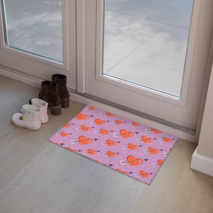 Hartjes - Rood - Paars - Print - Liefde Deurmat klein -sfeer3